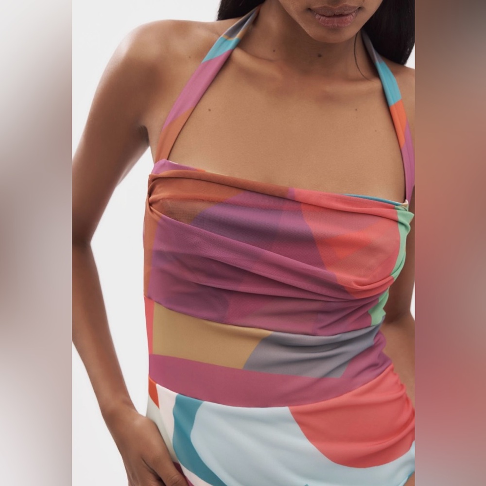 Anthropologie Multicolor Abstract Print Midi Dress - Picture 5 of 15